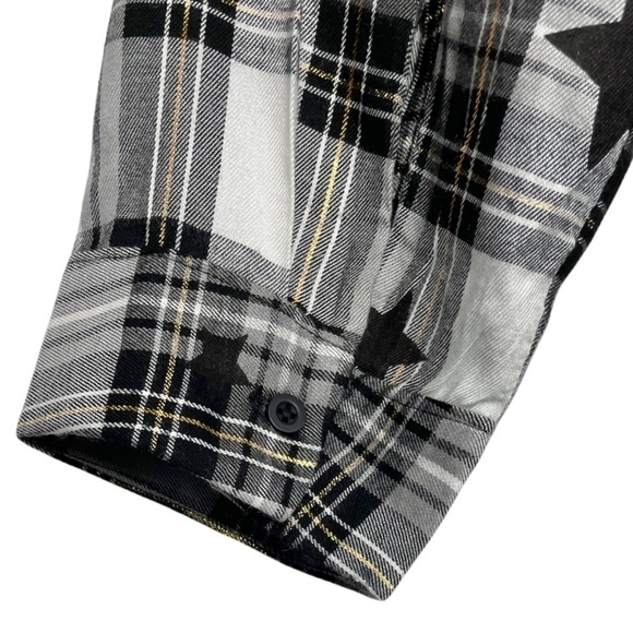 Lane Bryant No-Peek Button-Front Plaid Star Print Top Shirt NWT - Picture 8 of 13